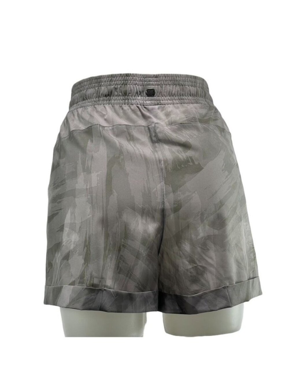 Gaiam Womens Gray Abstract Patterned Athletic Shorts Size L Polyester-Spandex Bl - Picture 2 of 8